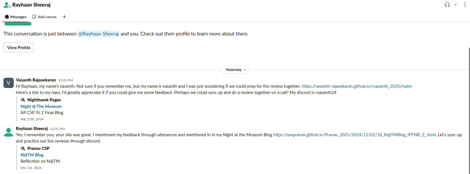 Review with Rayhaan